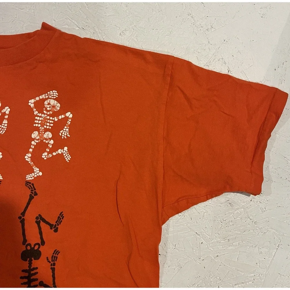 Vintage Halloween Dancing Skeletons Single Stitch 90s T Shirt‎ Tee XL Spooky - Picture 5 of 12